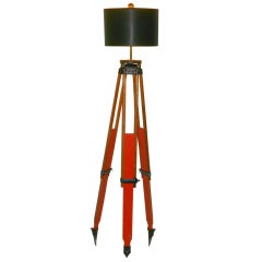 Used Surveyor's Tripod as Adjustable Lamp