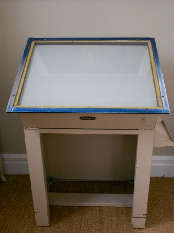 Industrial Light Table With Adjustable Top 2