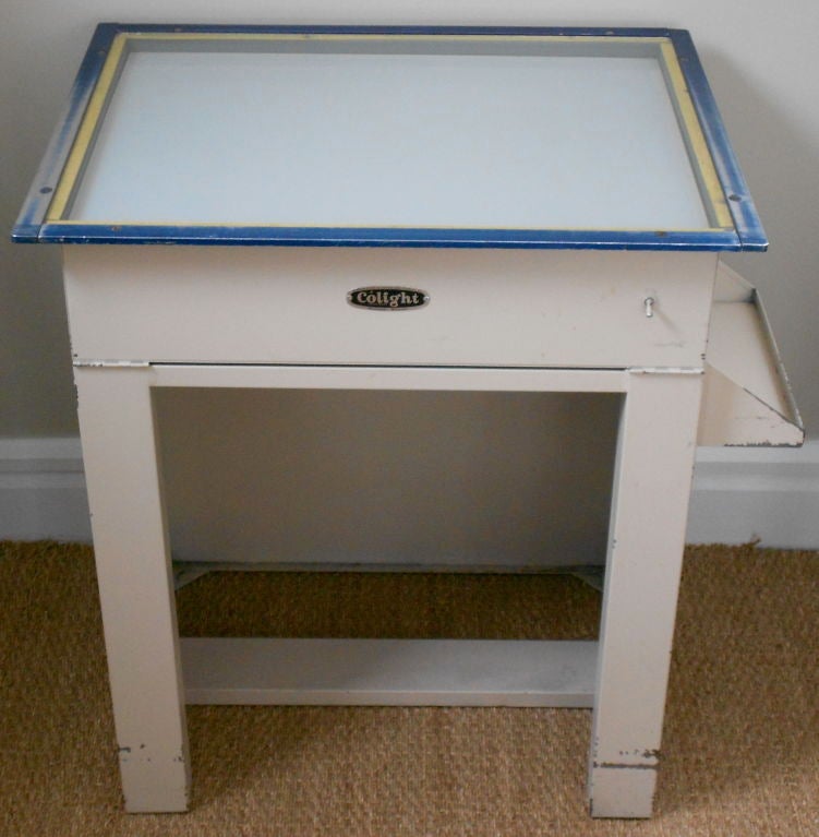 Industrial Light Table With Adjustable Top 3