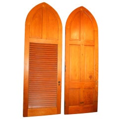 Antique Pair of Mid 19th Century Gothic Style Church Doors