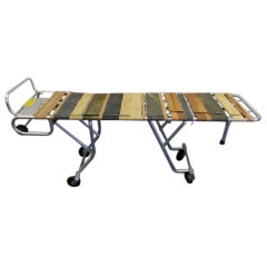 Mid-Century Hospital Gurney as Adjustable Outdoor Table or Bench