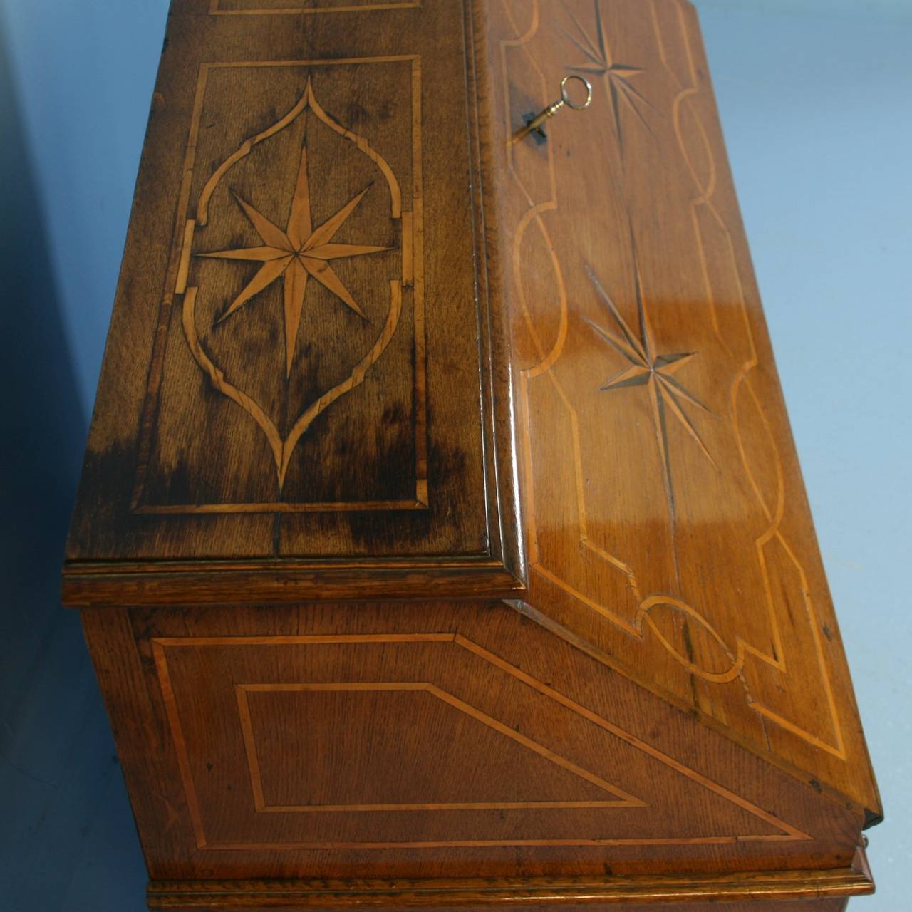 Antique Baroque Secretaire with Inlaid Detail, Germany, circa 1730-1780 6