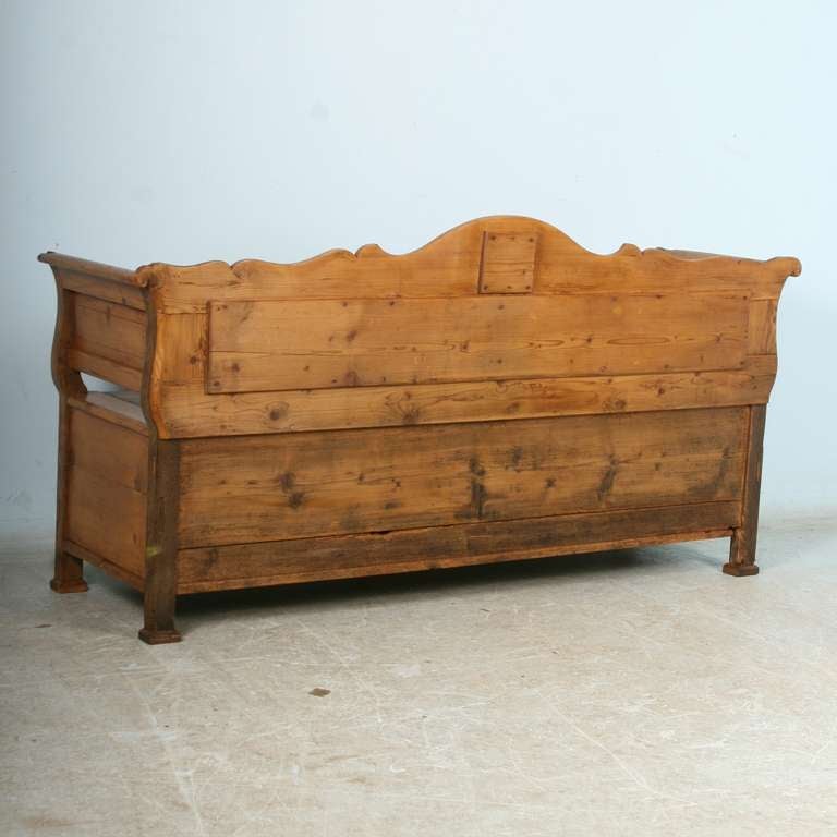 Antique Pine Bench With Hidden Storage, Romania Circa 1850 5