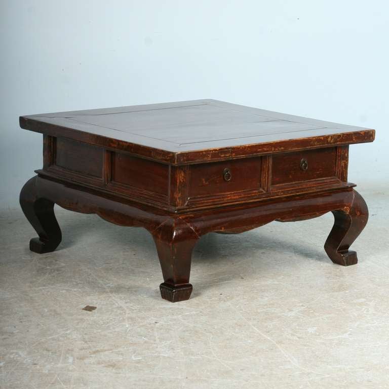 Antique Chinese Laquered Square Coffee Table, circa 1770-1800 3