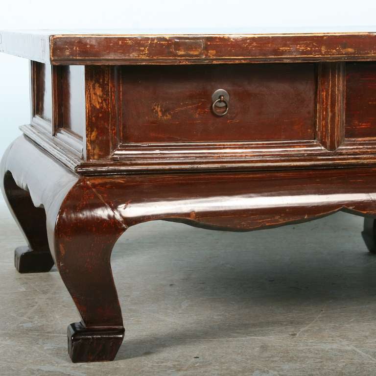 18th Century and Earlier Antique Chinese Laquered Square Coffee Table, circa 1770-1800