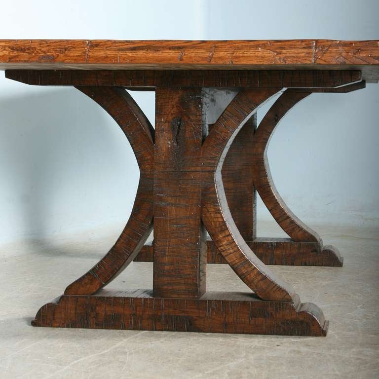 Large Vintage Dining Table From Reclaimed Wood (1930-40's) In Excellent Condition In Round Top, TX
