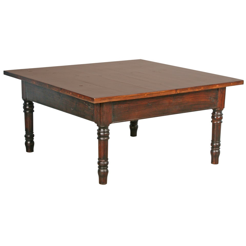 Antique Danish Square Coffee Table circa 1880