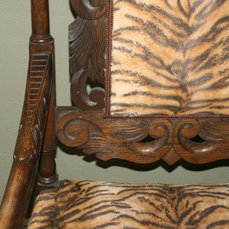 Pair, Antique French Carved Arm Chairs Circa 1890 4