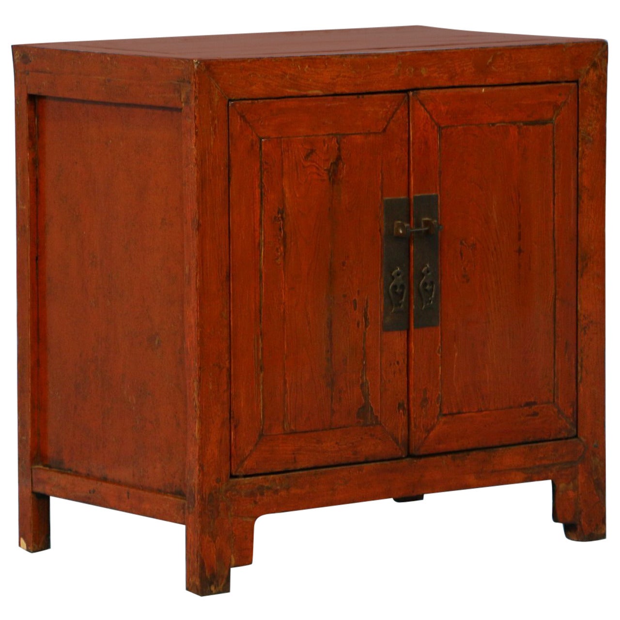 Antique Original Red Painted Chinese Lacquered Sideboard, Circa 1850-70