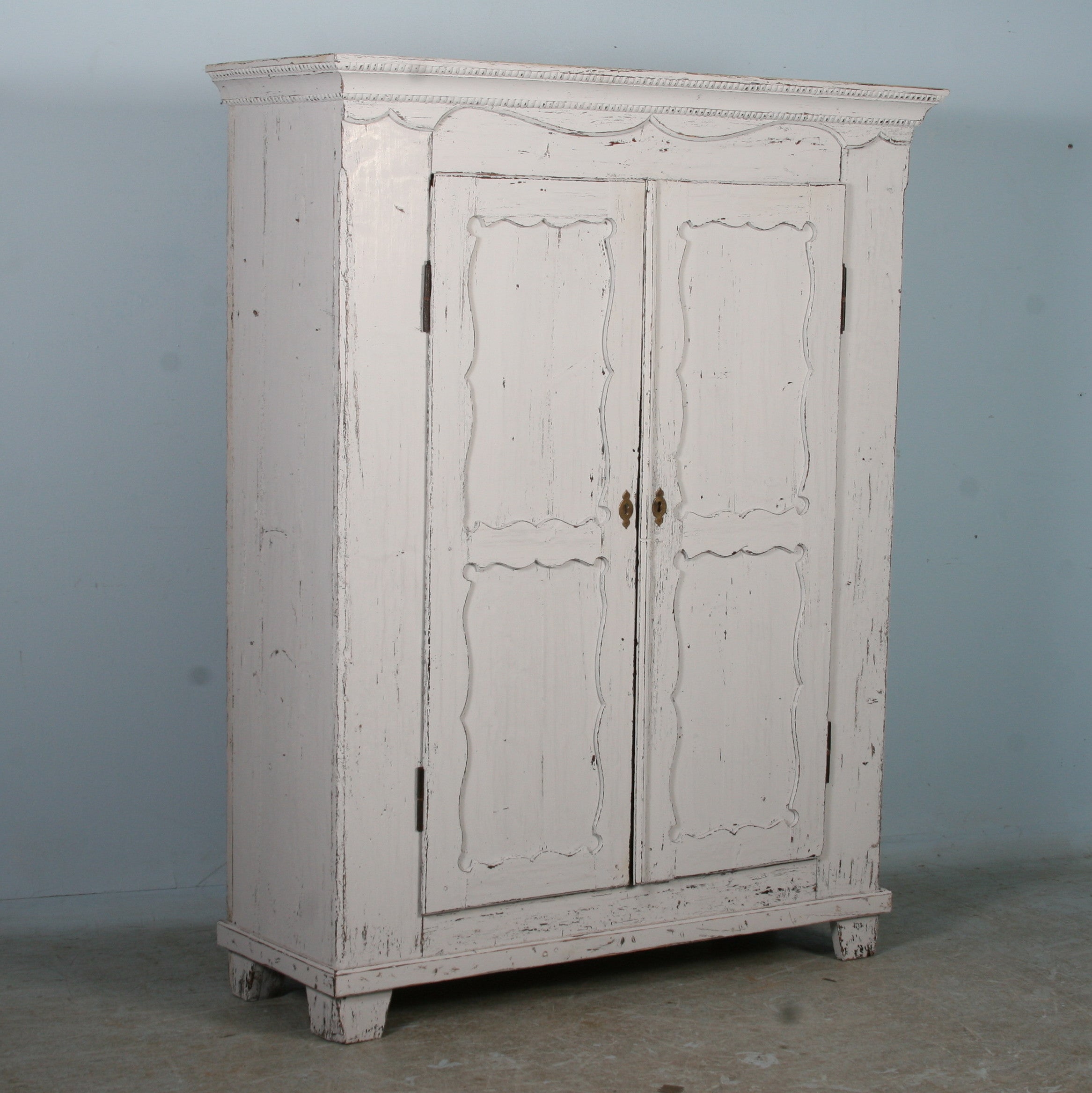 Antique White Painted Armoire, Sweden circa 1880