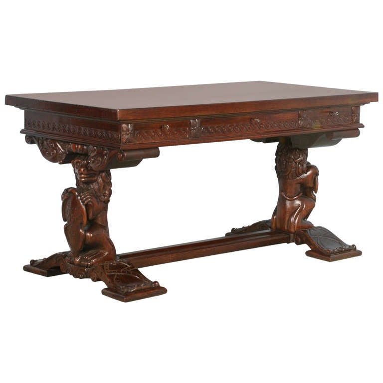 Antique Danish Carved Writing Desk circa 1890 at 1stdibs