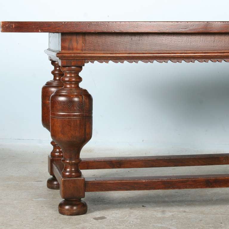 Antique Long Oak Table, Denmark circa 1870 2