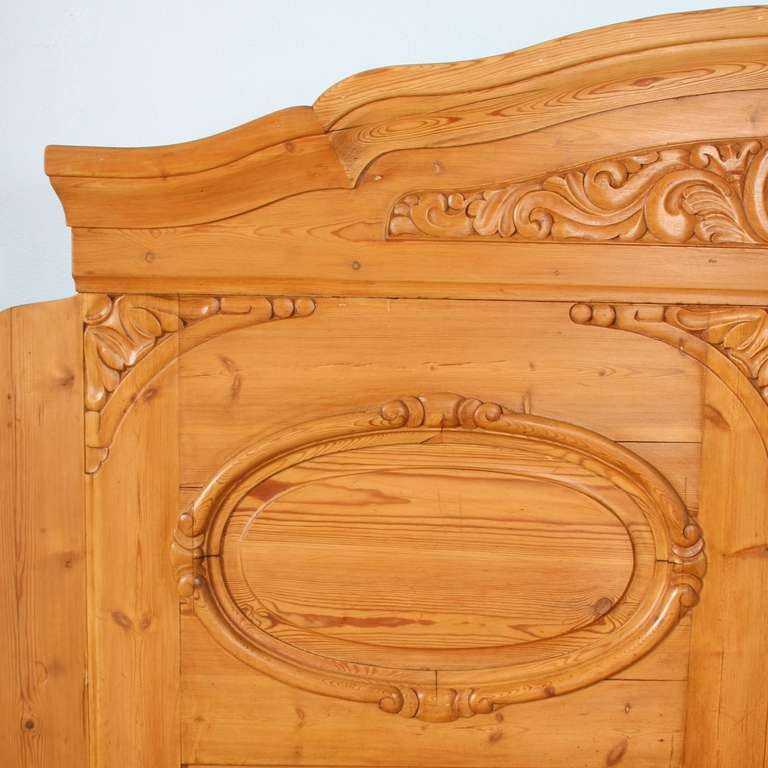 Danish Antique Pine King Size Bed, Denmark circa 1890