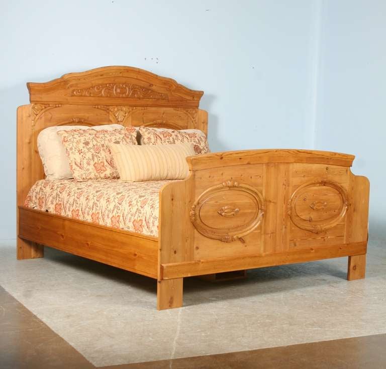 antique pine king size bed frame