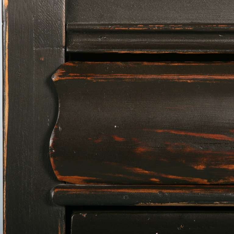 Antiker schwarz lackierter Sekretär mit Rolltop, Dänemark um 1840 (Holz)