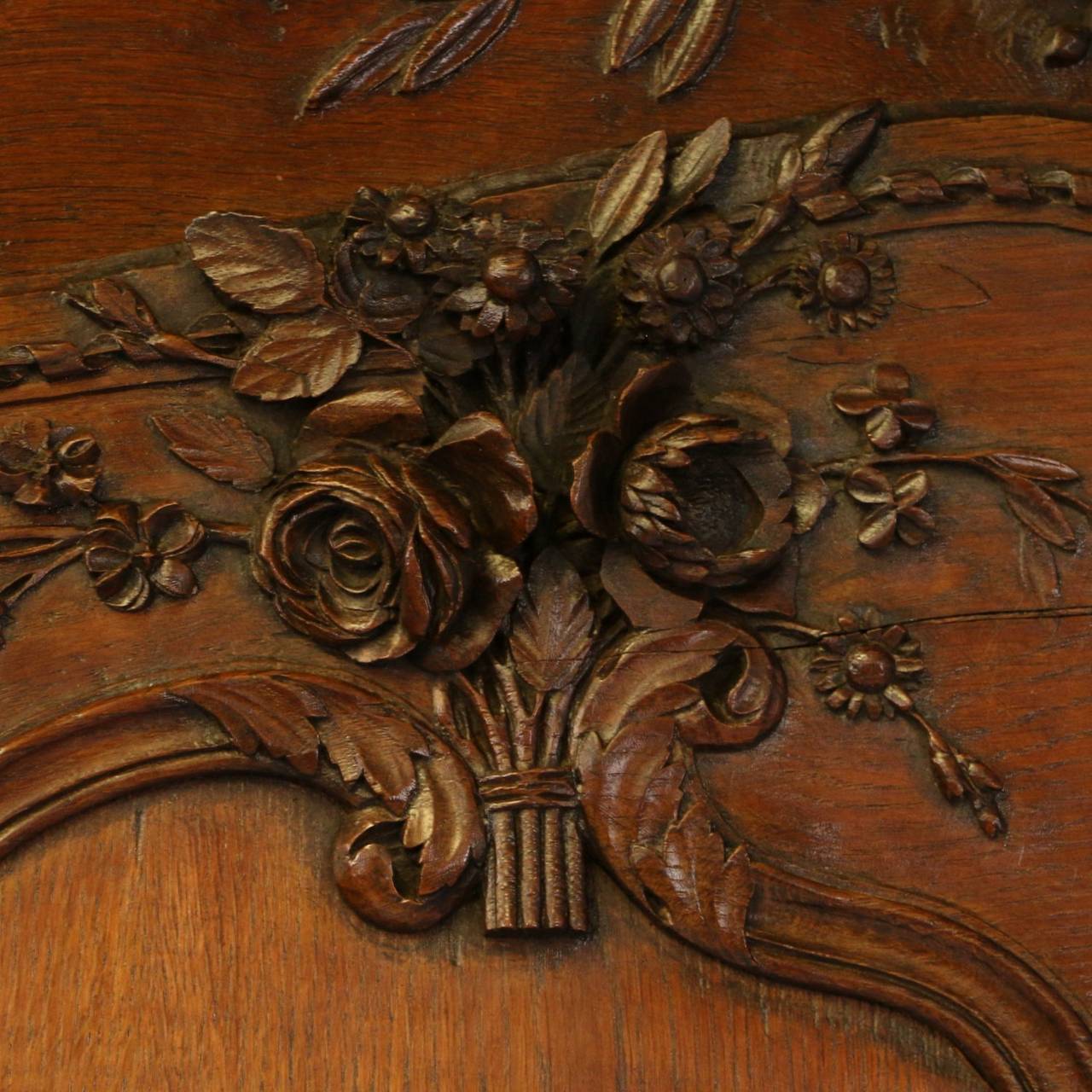 19th Century Antique French Carved Oak Armoire, circa 1800