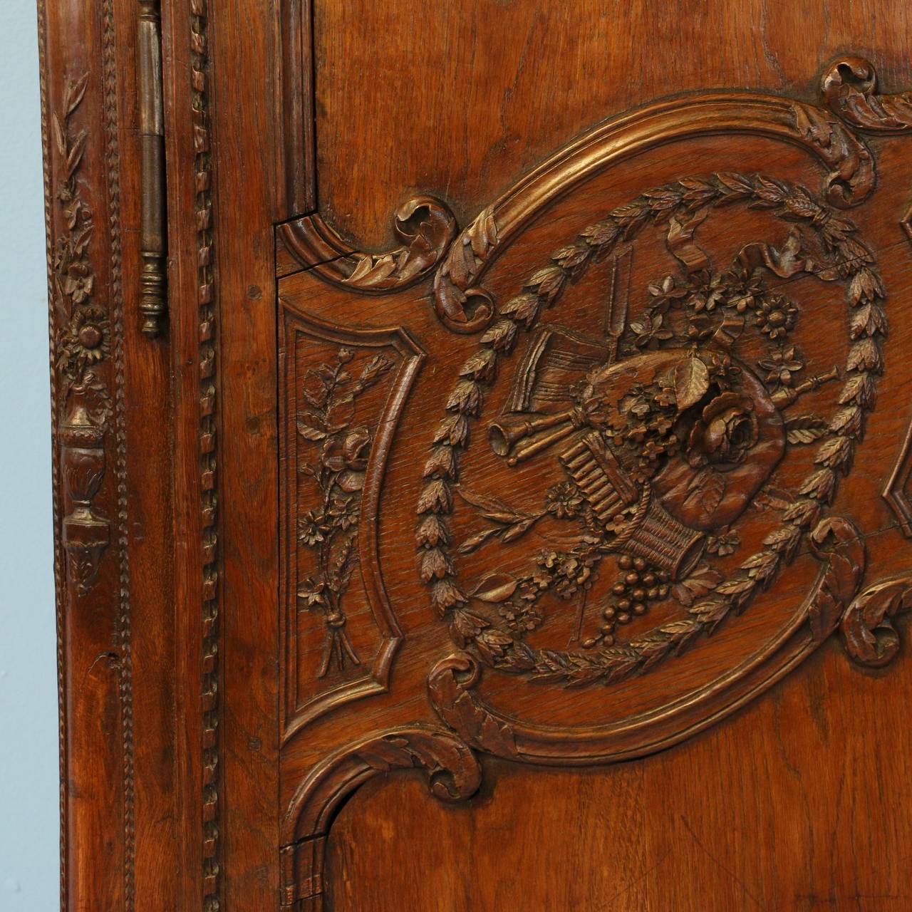 Antique French Carved Oak Armoire, circa 1800 2