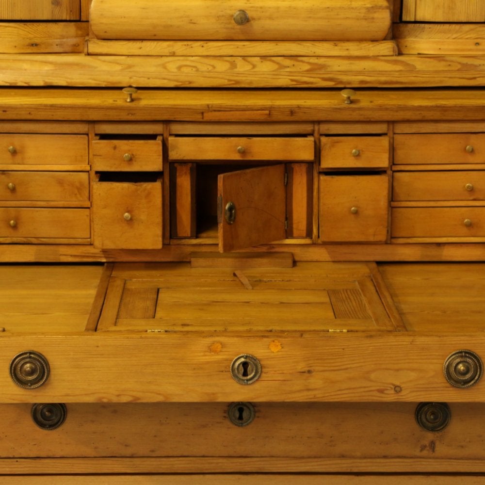 Antique Pine Secretary with Hidden Compartment, Denmark, circa 1840 In Excellent Condition In Round Top, TX