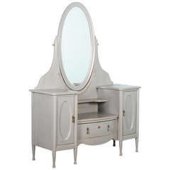 Antique Danish Grey Vanity with Mirror circa 1890-1910