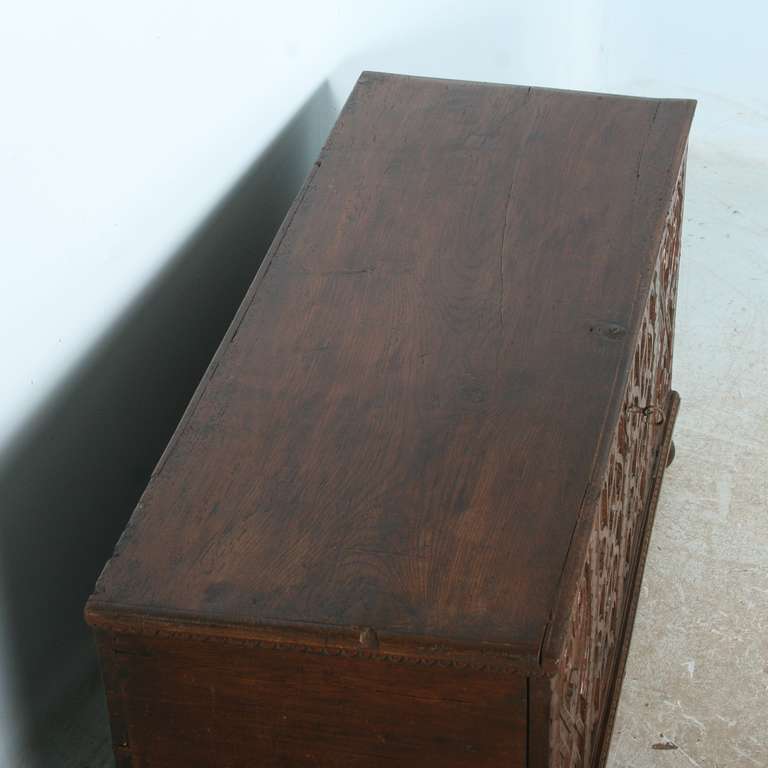 Antique Large Carved Oak Trunk Coffer, Circa 1680-1750 3