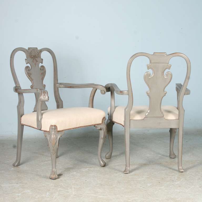 Danish Antique Pair of Arm Chairs, Circa 1890-1900