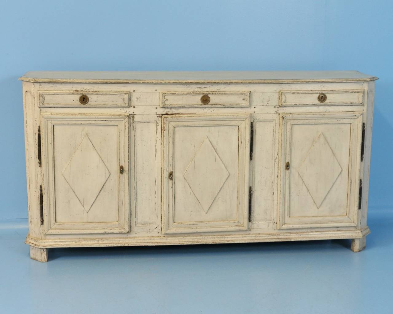Antique Swedish Gustavian White Painted Sideboard 3