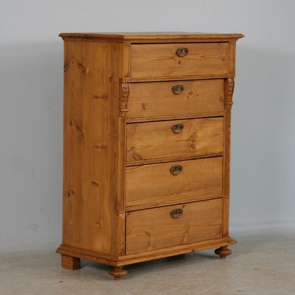 Tall Swedish Pine Chest of Drawers c.1880, "Highboy"