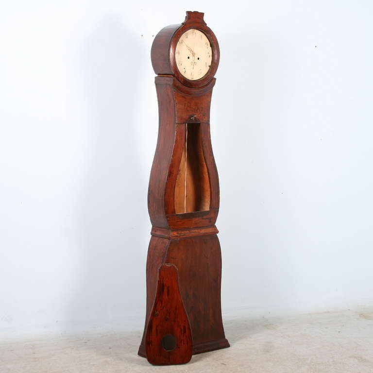 Antique Swedish Mora Grandfather Clock, Dated 1856 In Good Condition In Round Top, TX