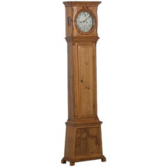 Antique Danish Pine Grandfather Clock c.1820