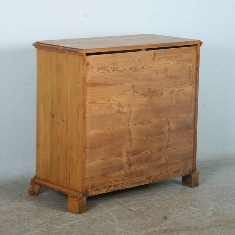 Antique Pine Chest of Drawers with Carved Feet, circa 1880 2