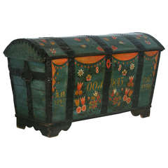 Original Painted Swedish Trunk, Dated 1843