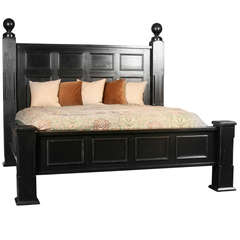 Antique Massive Black King Size Bed