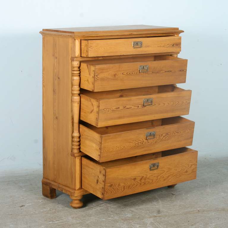 Swedish Antique Pine Tall Chest of Drawers, Sweden circa 1870-90