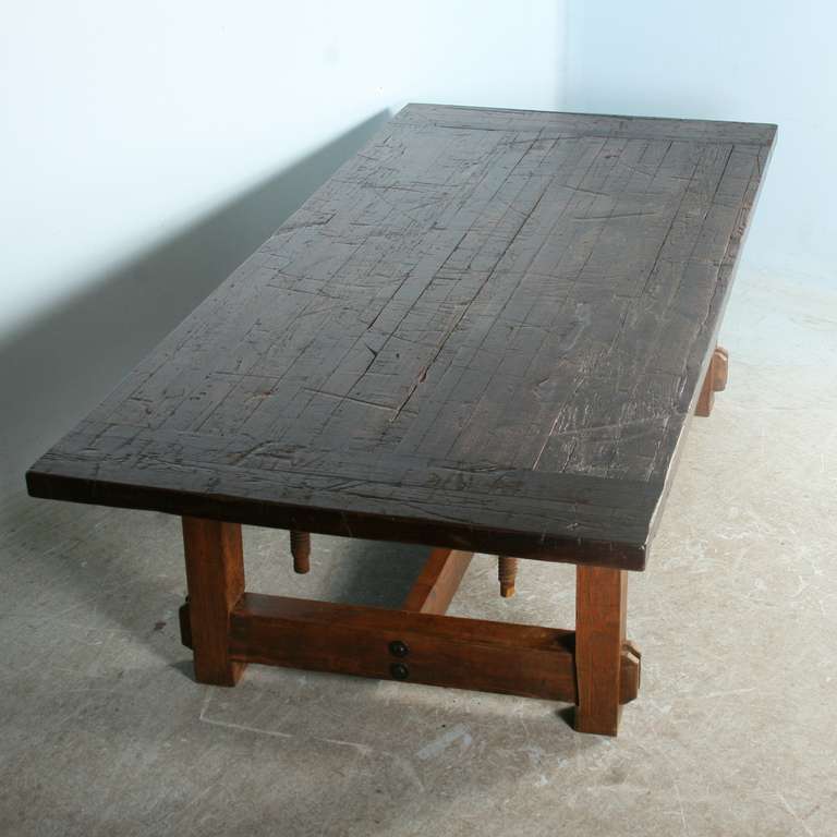 American Architectural Industrial Dining/Conference Table with Reclaimed Wood and Parts
