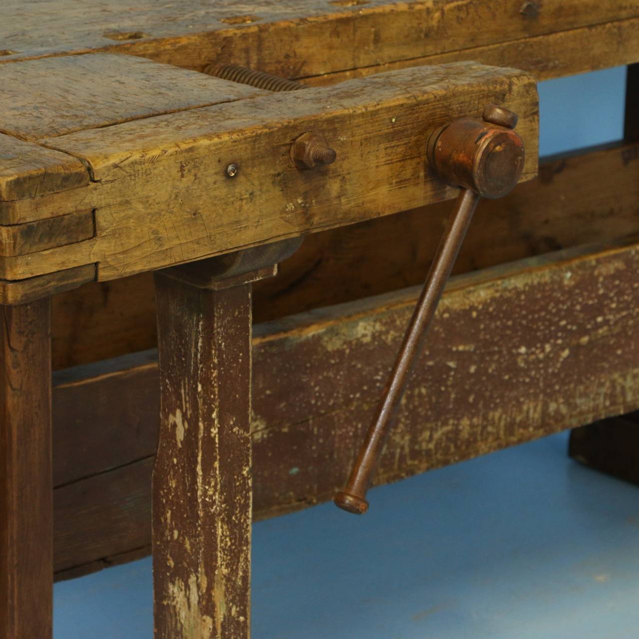 Swedish Antique Carpenter's Workbench, Unusual Console Table, circa 1860-1880
