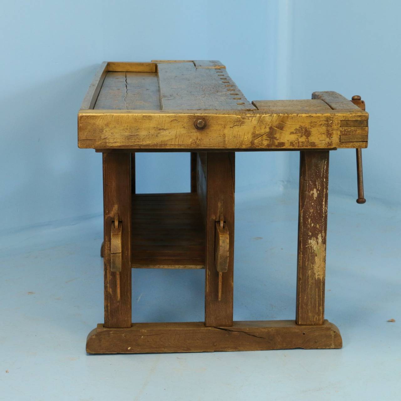 Antique Carpenter's Workbench, Unusual Console Table, circa 1860-1880 2