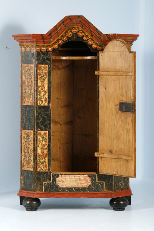 Hand-Painted Original Painted Bavarian Armoire