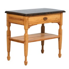 Antique Swedish Pine Table with Black Painted Top, Circa 1890