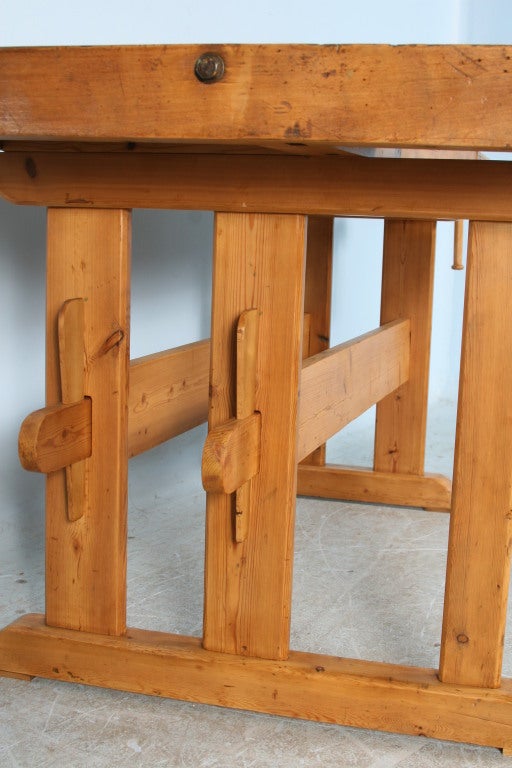 Antique Danish Pine Carpenter's Workbench, Circa 1900 2
