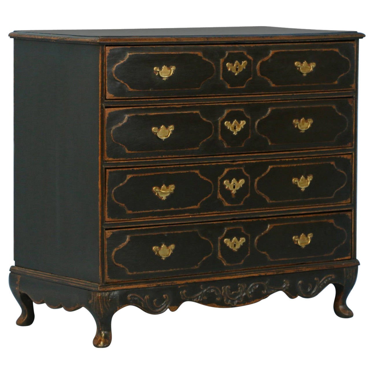 Antique Black Painted Chest of Drawers, Denmark, circa 18001820 at 1stdibs
