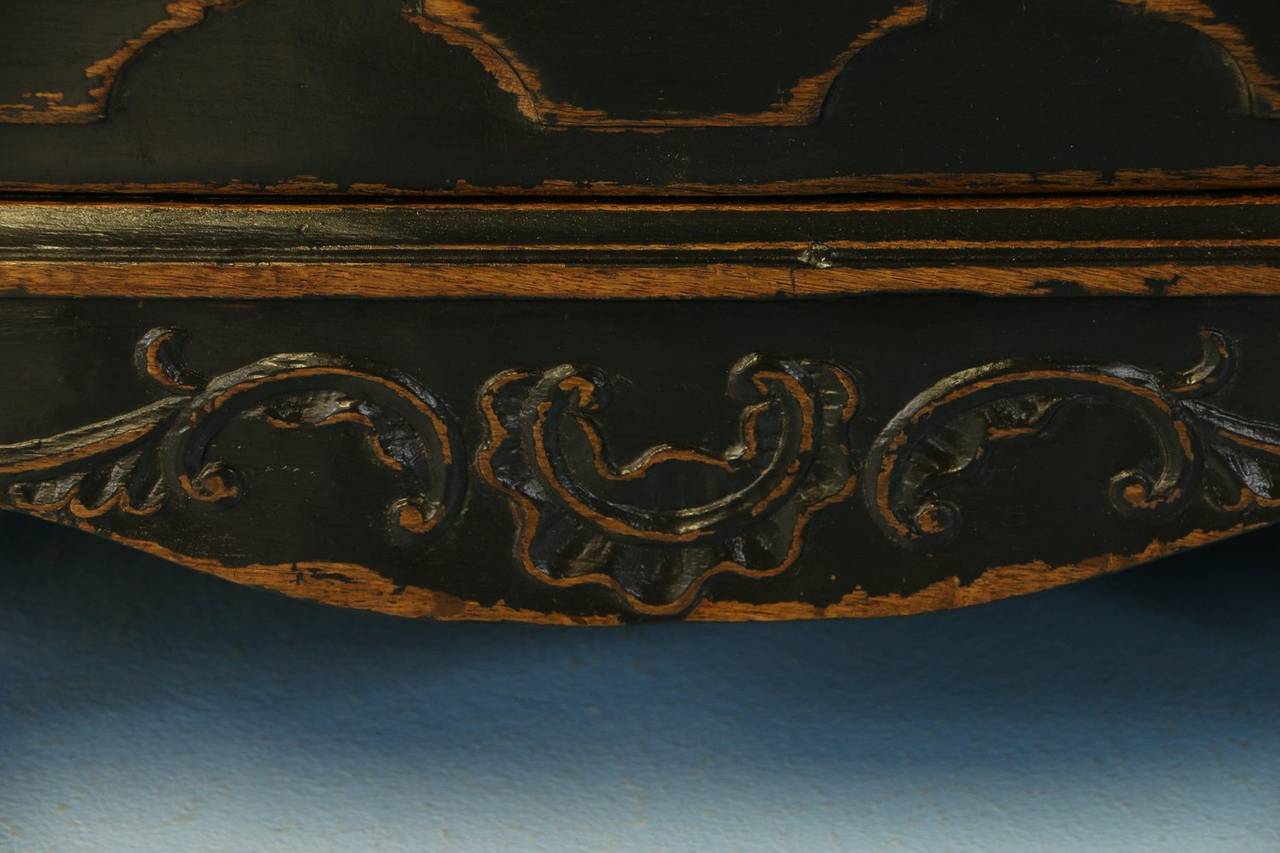 19th Century Antique Black Painted Chest of Drawers, Denmark, circa 1800-1820