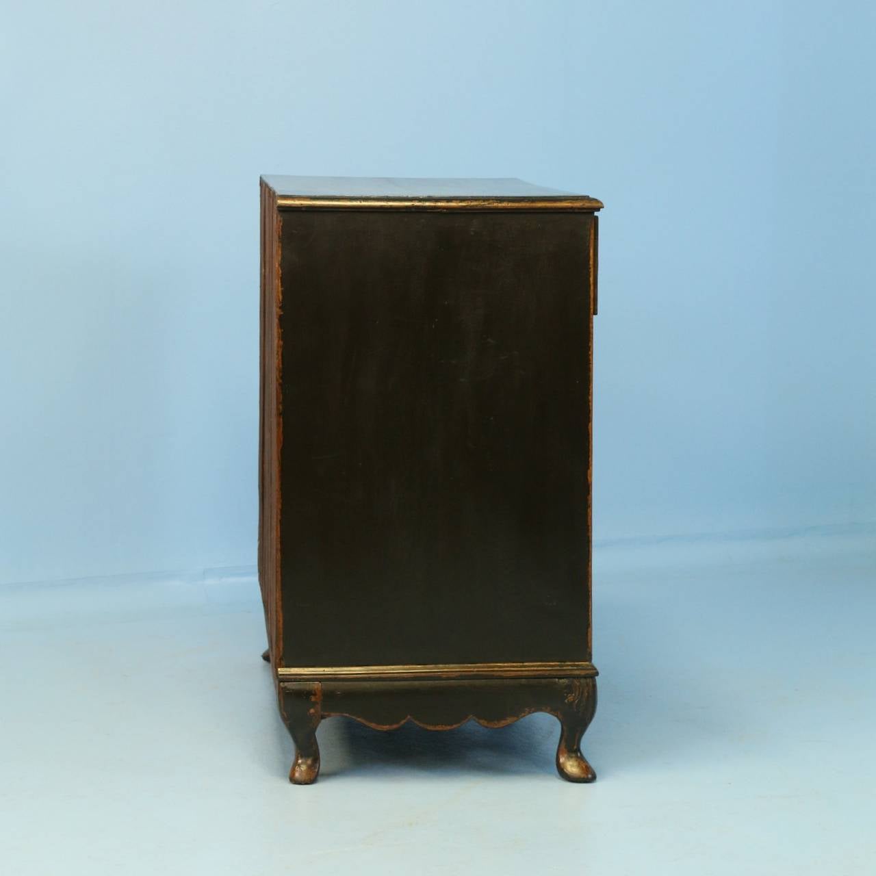 Antique Black Painted Chest of Drawers, Denmark, circa 1800-1820 1