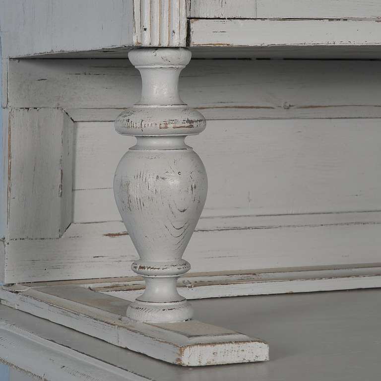 19th Century Antique Gray Painted Cuboard Cabinet, Romania circa 1880