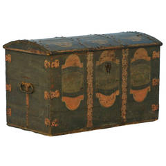 Antique Original Painted Trunk, Sweden, dated 1754 10