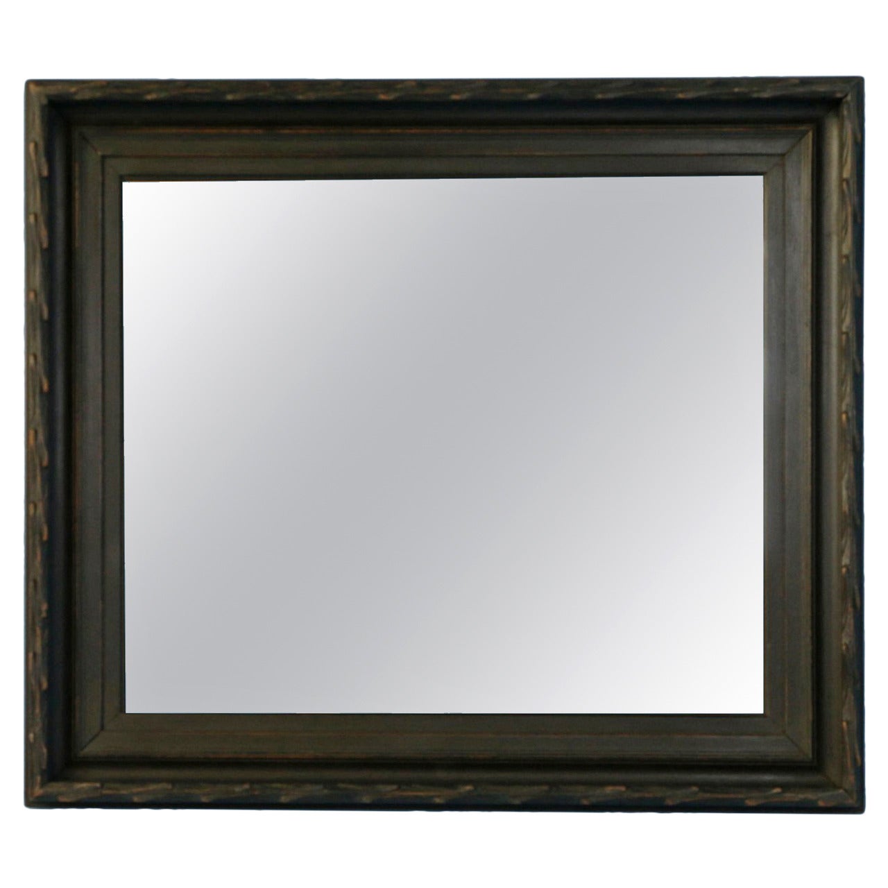 Antique Black Painted Mirror, England, circa 1890-1910