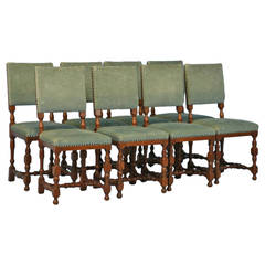 Set of Eight Antique Dining Chairs, Denmark 1900s