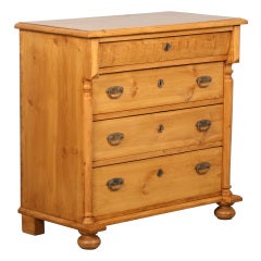 Antique Danish Pine Chest of Drawers, circa 1880