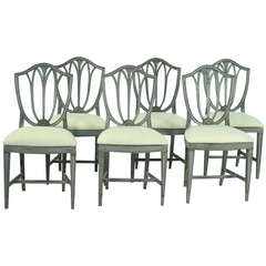 Antique Set of 6 Dining Side Chairs, Sweden circa 1920