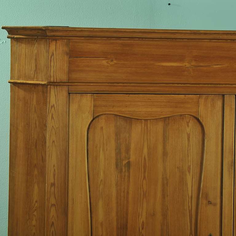 19th Century Antique Swedish Large Pine Corner Cabinet