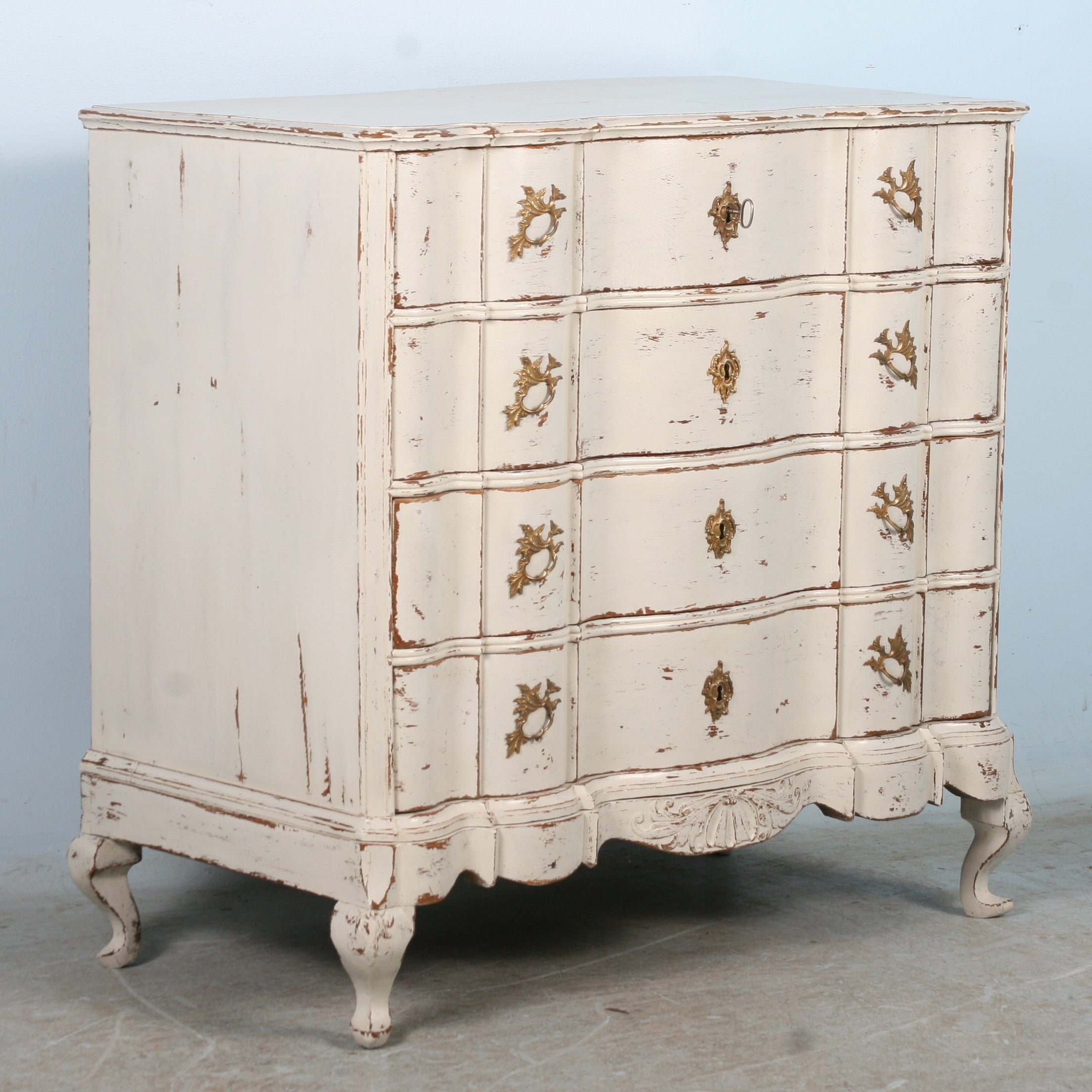 Antique Swedish White Chest of Drawers, circa 1750